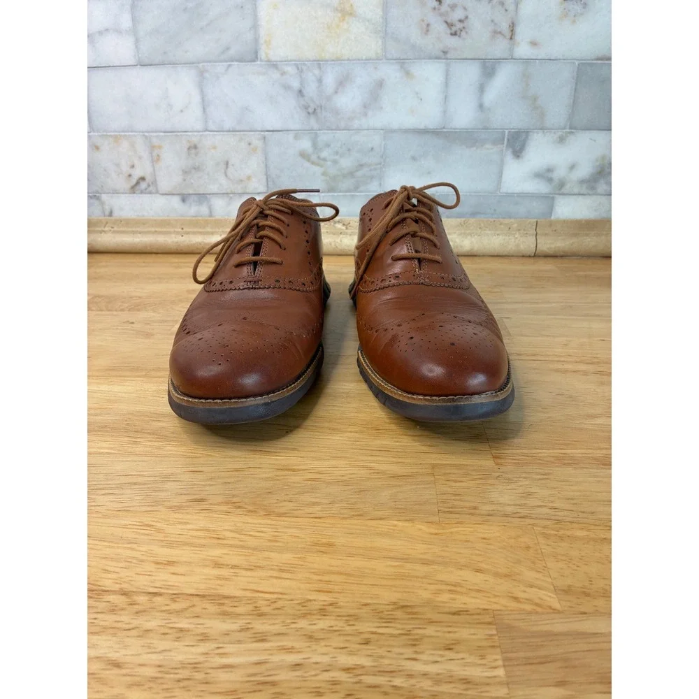 Cole Haan Zerogrand Wingtip Oxford Mens 12 Brown Leather Brogue Shoes C29411‎